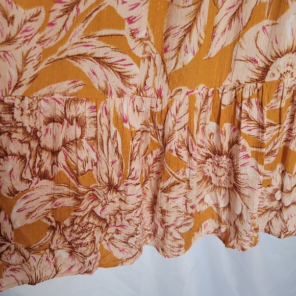 Band of the Free Heather Gold Floral Maxi Wrap Dress Women's Size Large - Picture 12 of 16